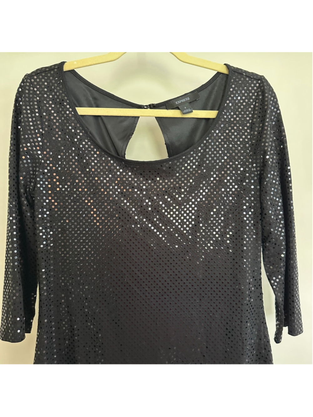 Express Women Sequin Dress Size S Black Y2K Vintage - Picture 3 of 12